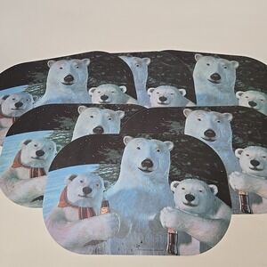 The Coca Cola Company Polar Bear  Reversible Placemat Set Of 6